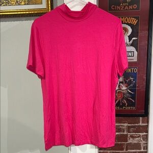 Source Unknown Women's Bright Fuchsia Short-Sleeve Mock Neck Top